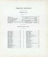 Index, Table of Contents, Newaygo County 1922